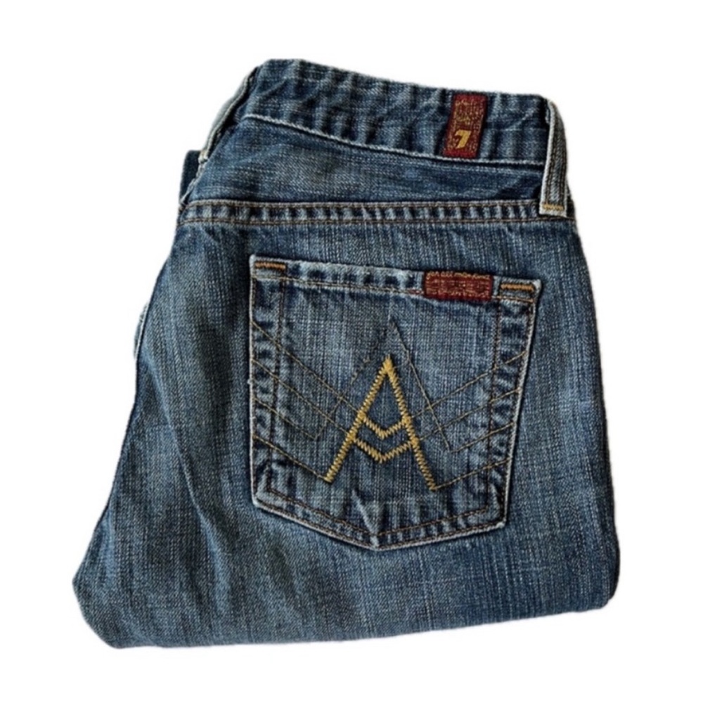 Vintage 7 For All Mankind Denim Jeans with Contrast Stitching